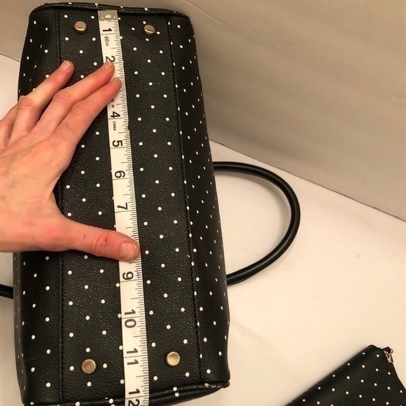 Kate spade black white polka dot bag wallet set - Picture 3 of 16